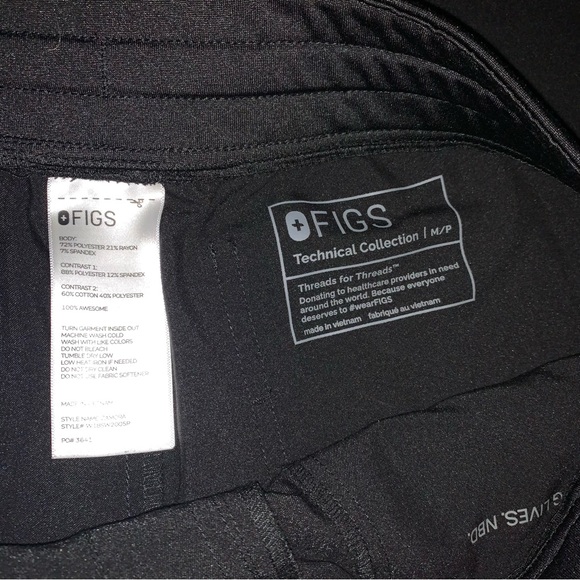 Figs Zamora Joggers Scrub Pants Black Size MP Medium Petite - Picture 7 of 7